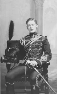 Churchill in the dress uniform of the 4th Queen’s Own Hussars, c. 1895. © Churchill Archives, Broadwater Collection